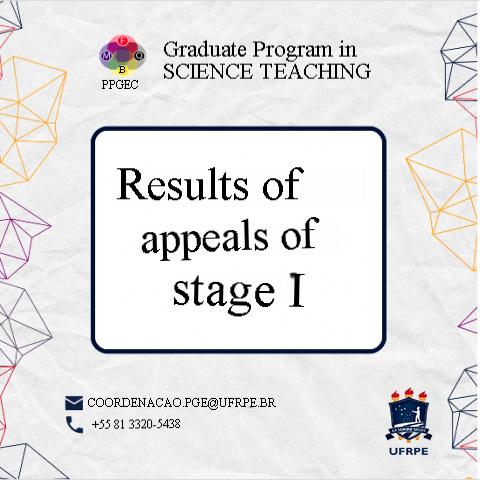 RESULT OF PHASE 1 APPEALS